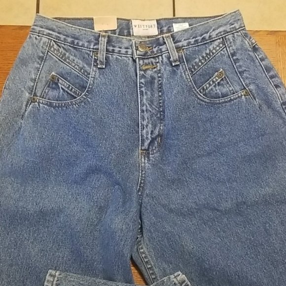 NWOT VINTAGE COTTON Westport Jeans |10 | Double Buttons!  Angled Double Pockets! - Picture 2 of 9